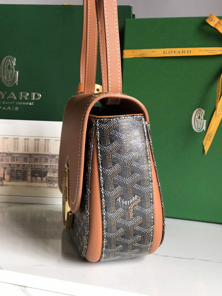 Goyard 233 Strap Bag, GY020213 Goyardine Canvas Brown