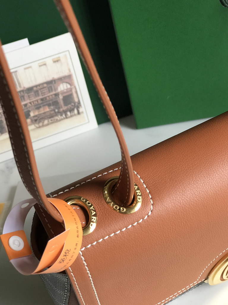 Goyard 233 Strap Bag, GY020213 Goyardine Canvas Brown