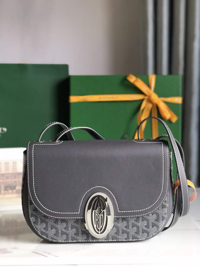 Goyard 233 Strap Bag, GY020213 Goyardine Canvas Gray