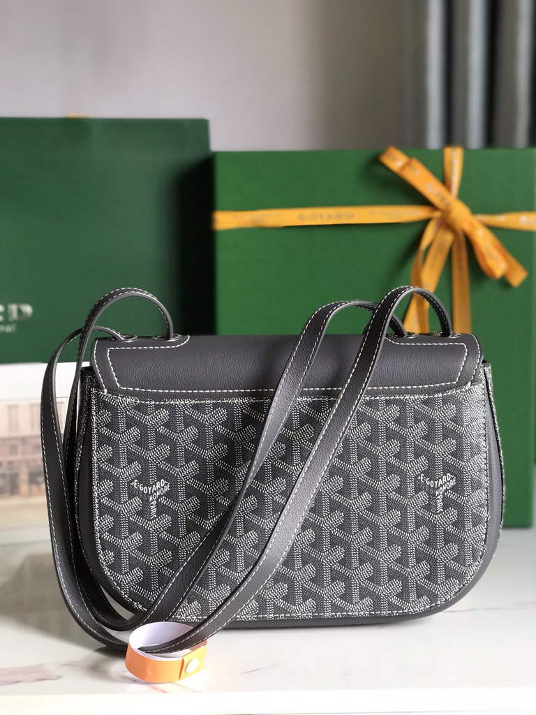 Goyard 233 Strap Bag, GY020213 Goyardine Canvas Gray