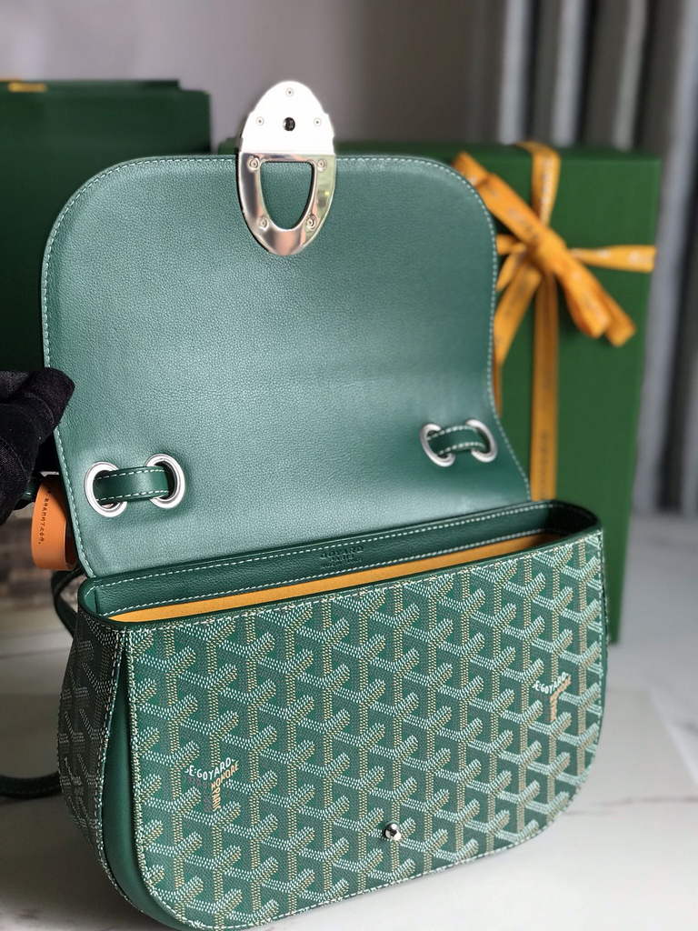 Goyard 233 Strap Bag, GY020213 Goyardine Canvas Green