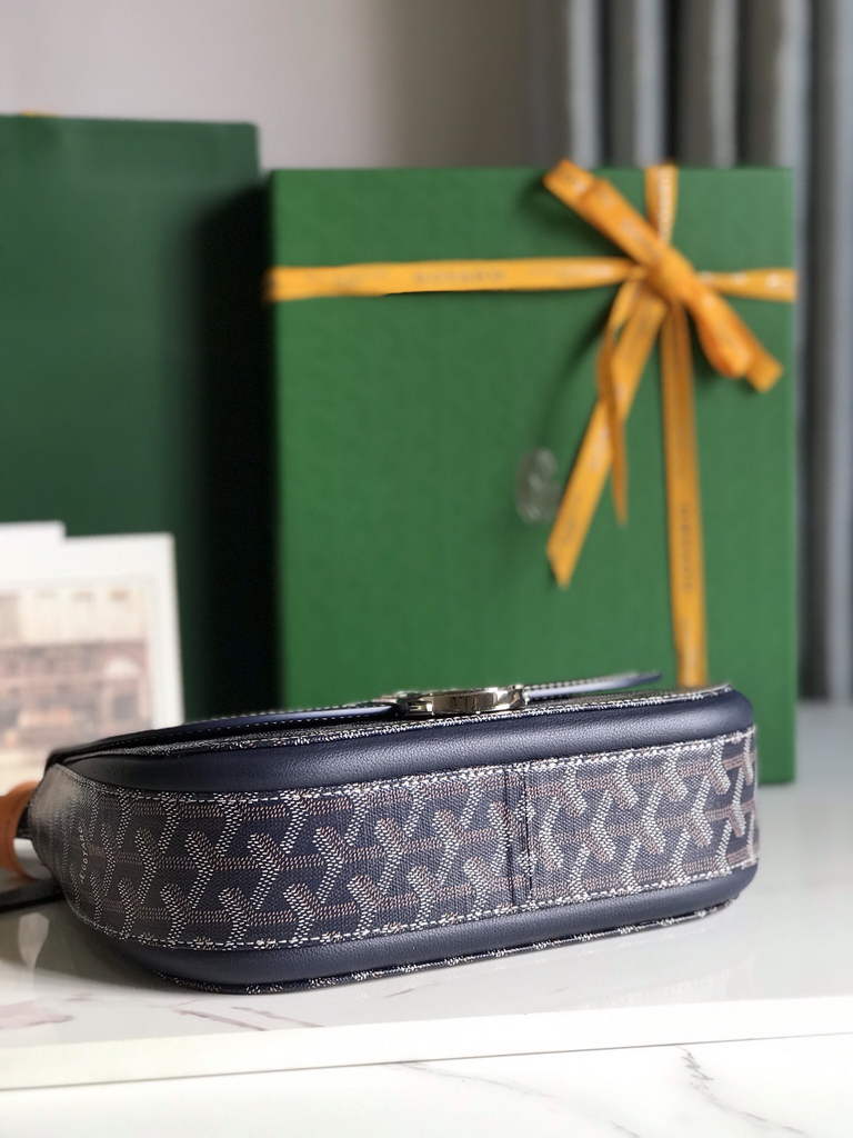 Goyard 233 Strap Bag, GY020213 Goyardine Canvas Navy