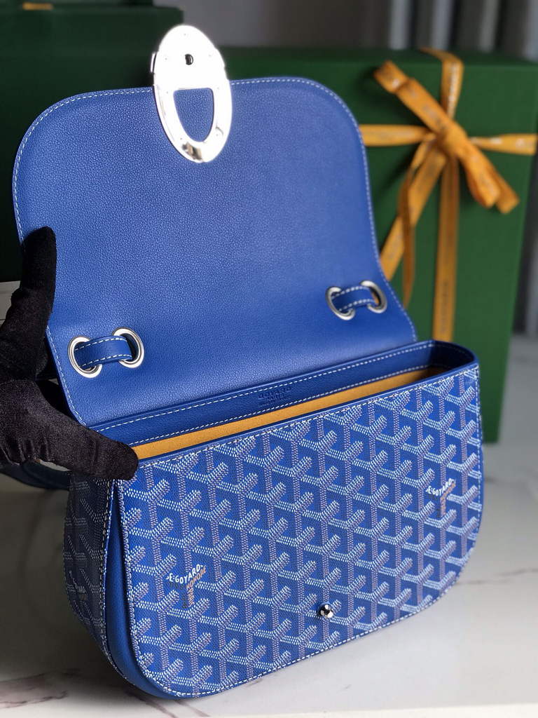 Goyard 233 Strap Bag, GY020213 Goyardine Canvas Blue