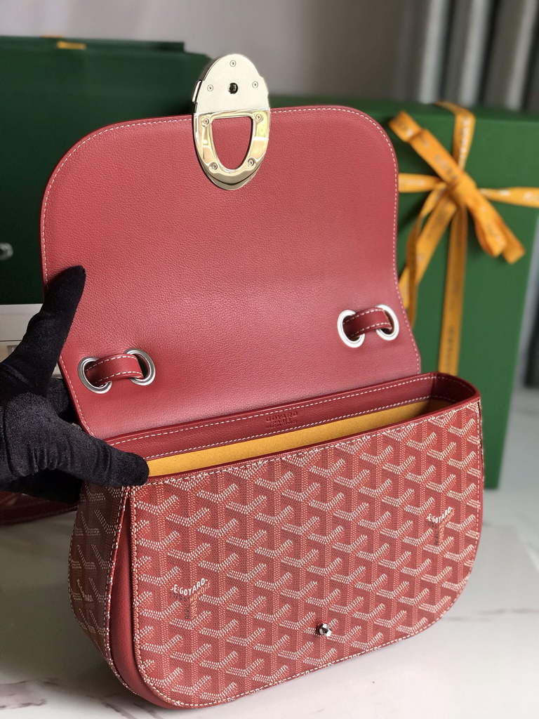 Goyard 233 Strap Bag, GY020213 Goyardine Canvas Red