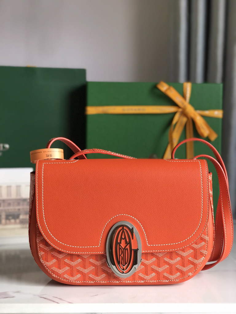 Goyard 233 Strap Bag, GY020213 Goyardine Canvas Orange