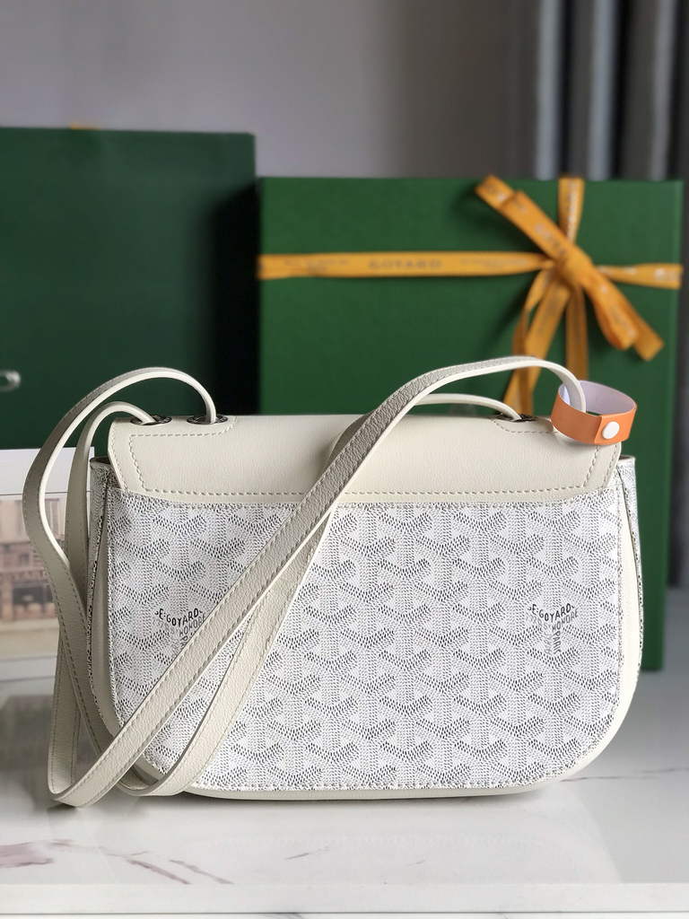 Goyard 233 Strap Bag, GY020213 Goyardine Canvas White