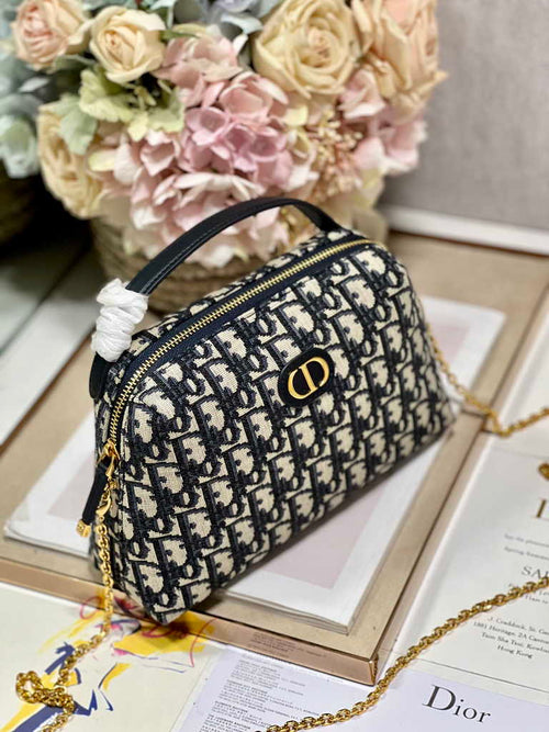 30 Montaigne D-Cosy Mini Bag S2169 Blue Dior Oblique Jacquard