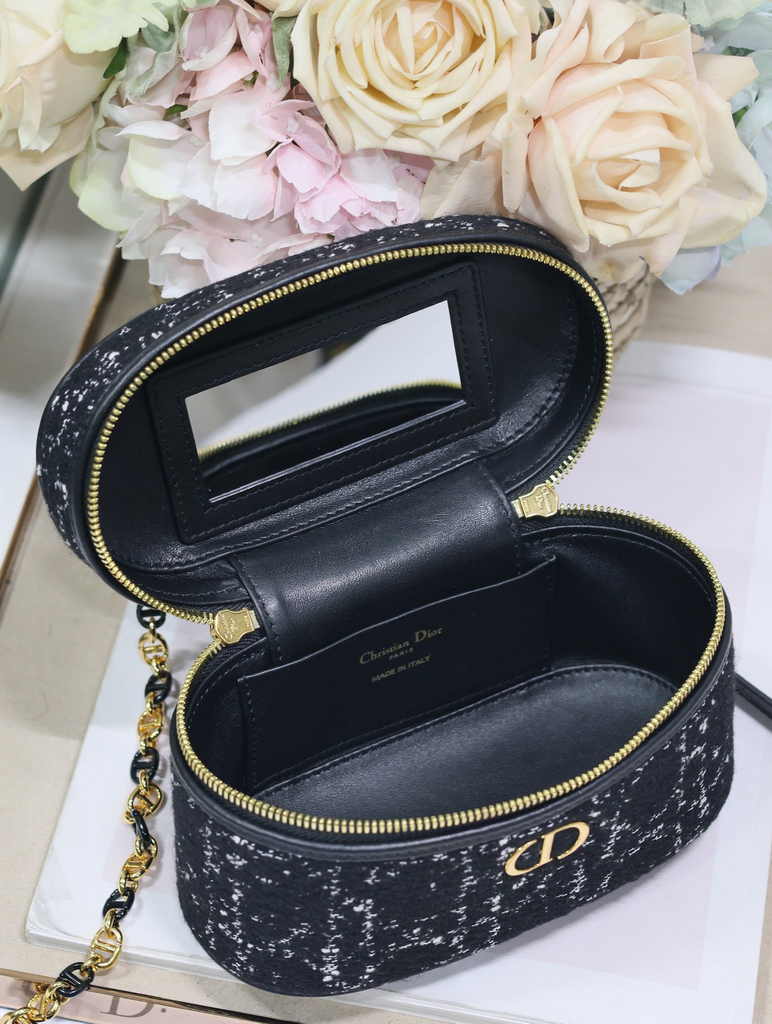 Dior 30 Montaigne Mini Vanity Case S2332 Black Dior Oblique Jacquard