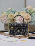 Dior 30 Montaigne Mini Vanity Case S2332 Blue Dior Oblique Jacquard