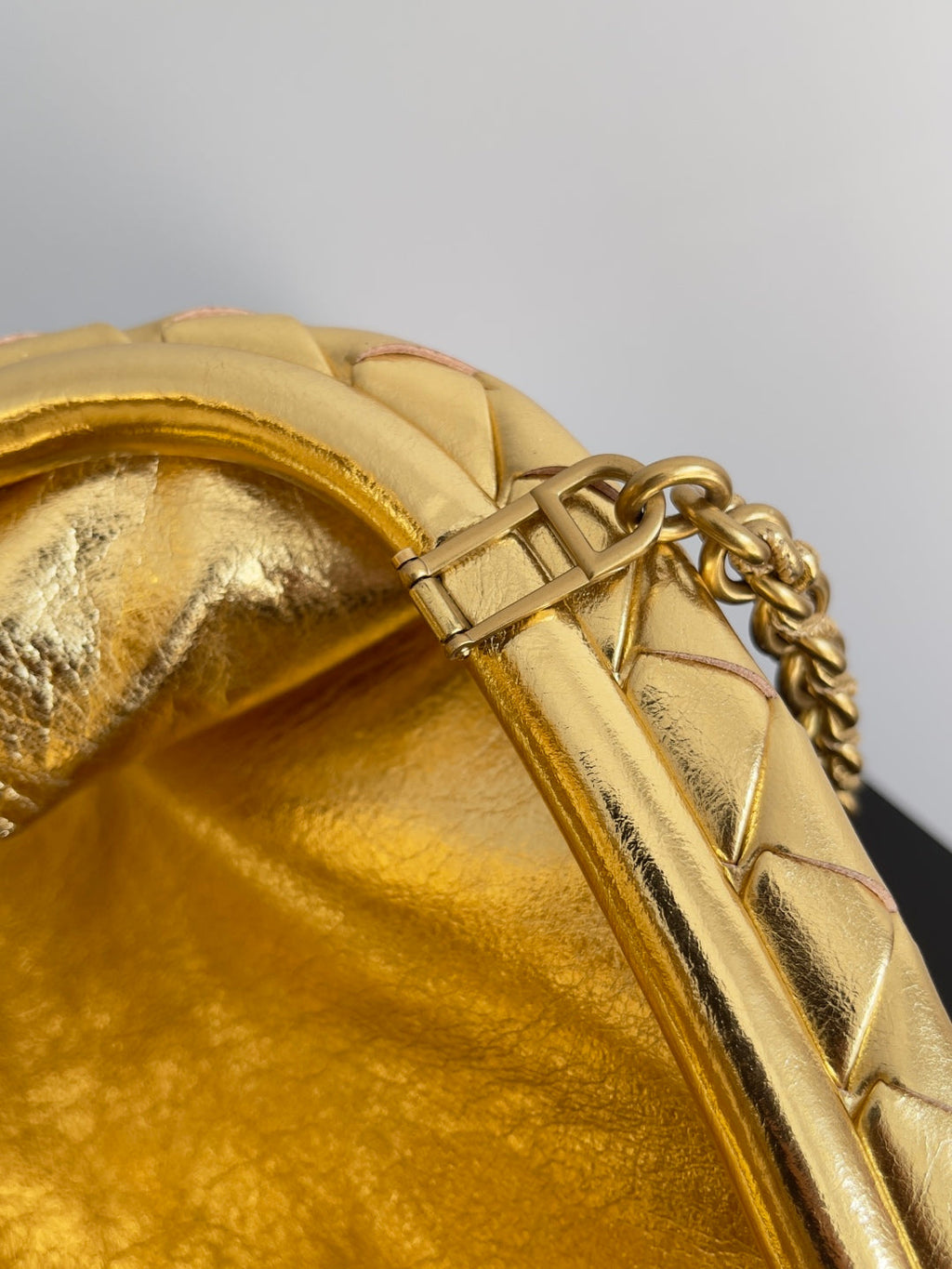 Bottega Veneta Teen Lauren 1980 With Chain 785807 Lambskin Gold
