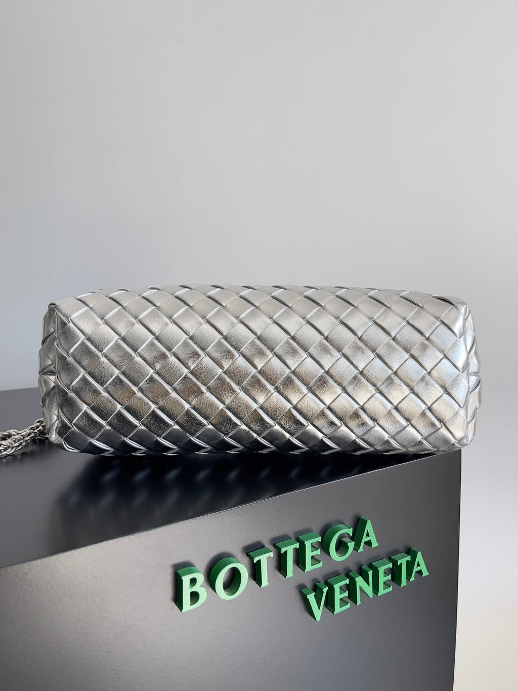 Bottega Veneta Teen Lauren 1980 With Chain 785807 Lambskin Silver