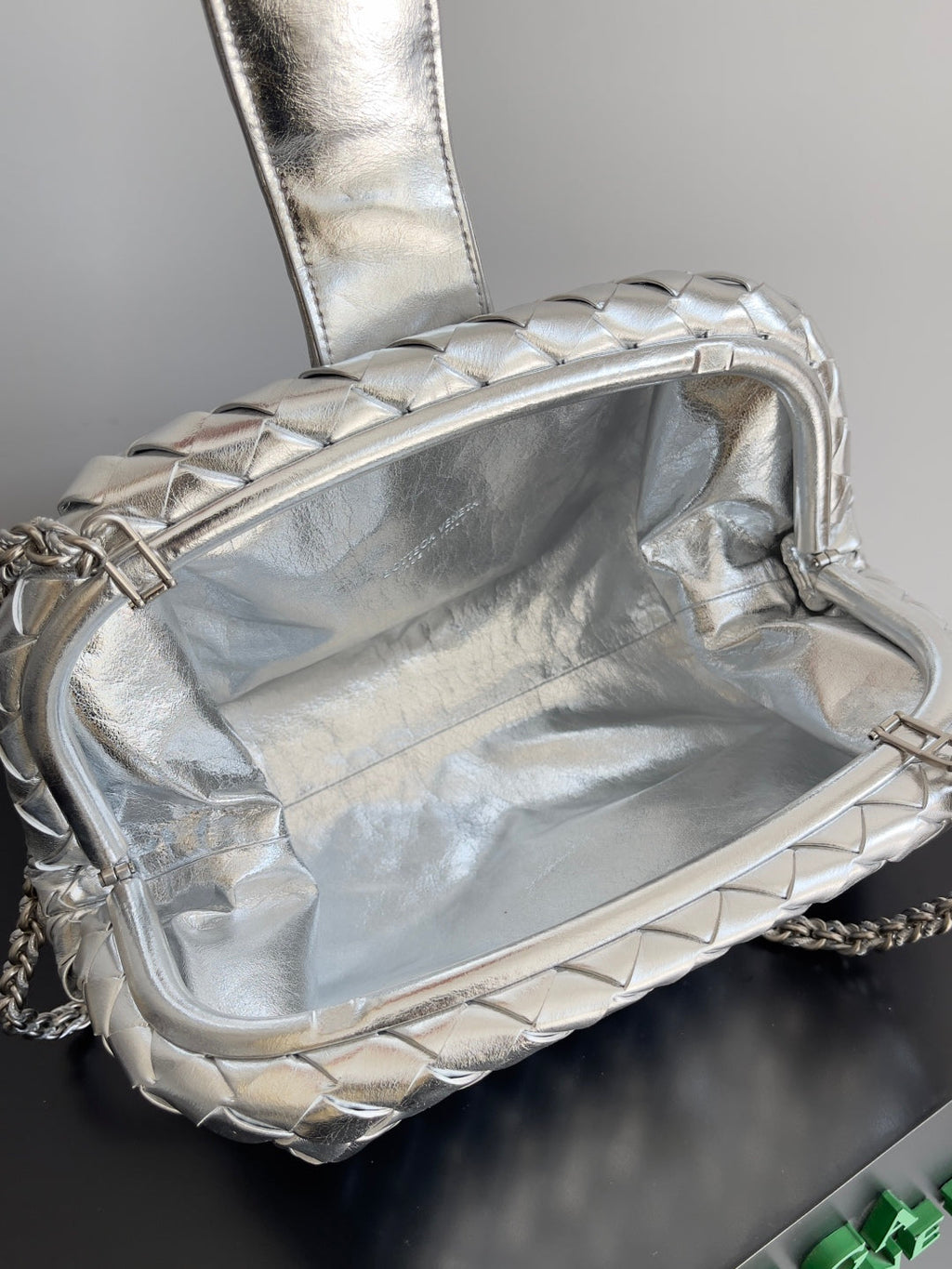 Bottega Veneta Teen Lauren 1980 With Chain 785807 Lambskin Silver