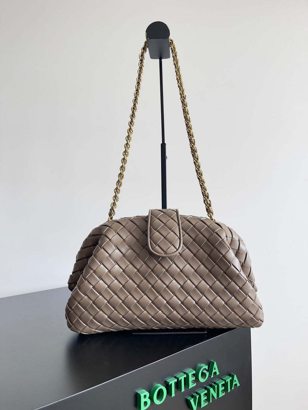 Bottega Veneta Teen Lauren 1980 With Chain 785807 Lambskin Khaki
