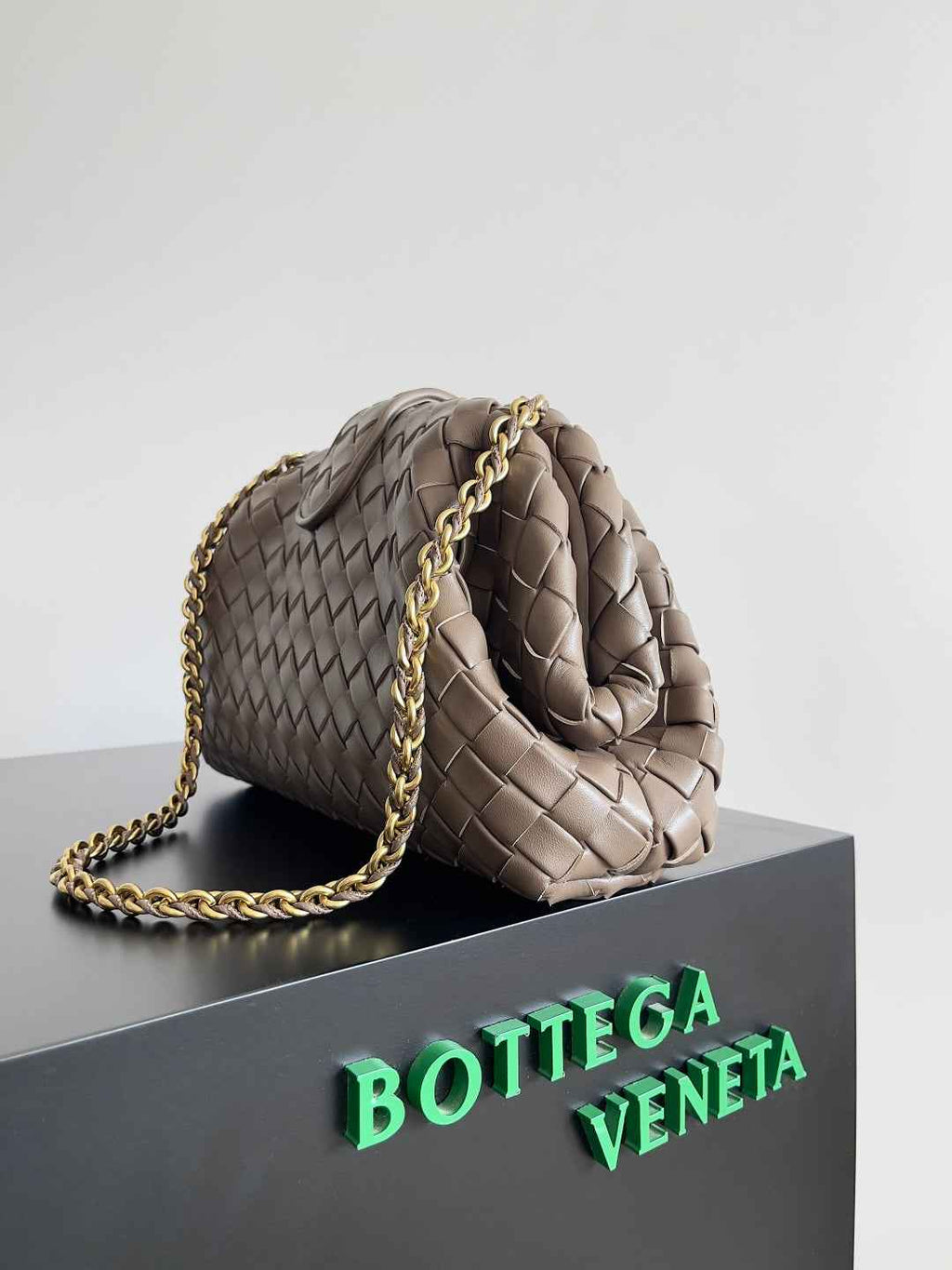 Bottega Veneta Teen Lauren 1980 With Chain 785807 Lambskin Khaki