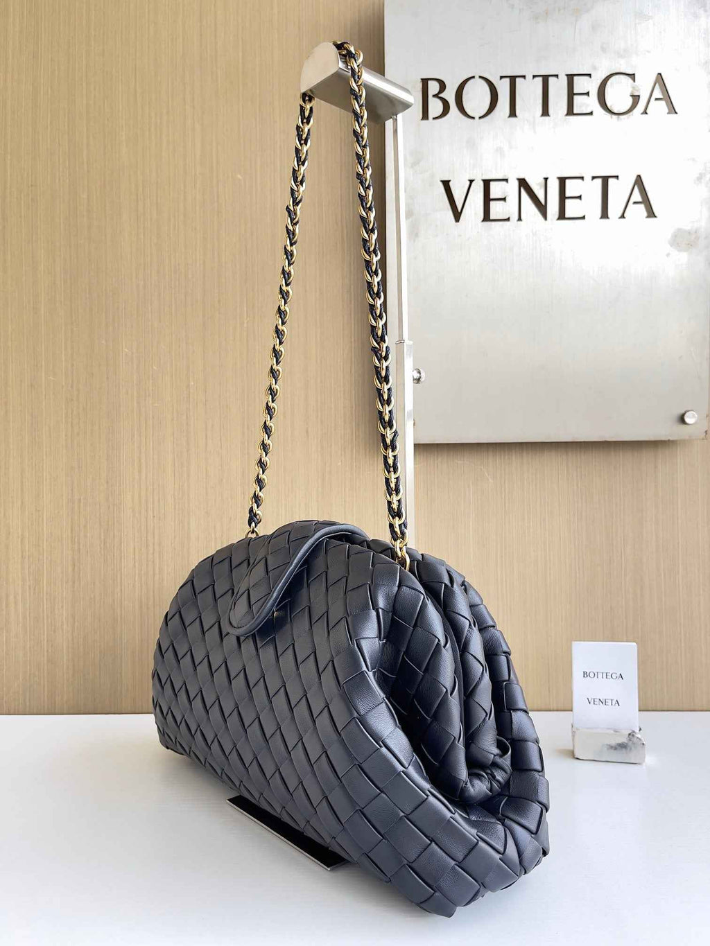 Bottega Veneta Teen Lauren 1980 With Chain 785807 Lambskin Navy Blue