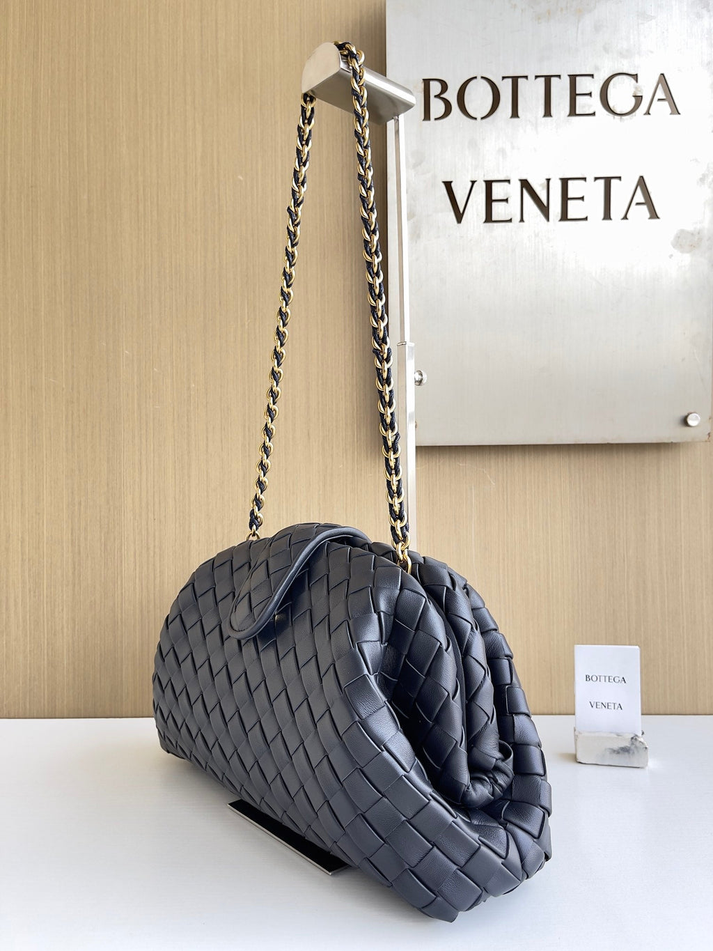 Bottega Veneta Teen Lauren 1980 With Chain 785807 Lambskin Navy Blue