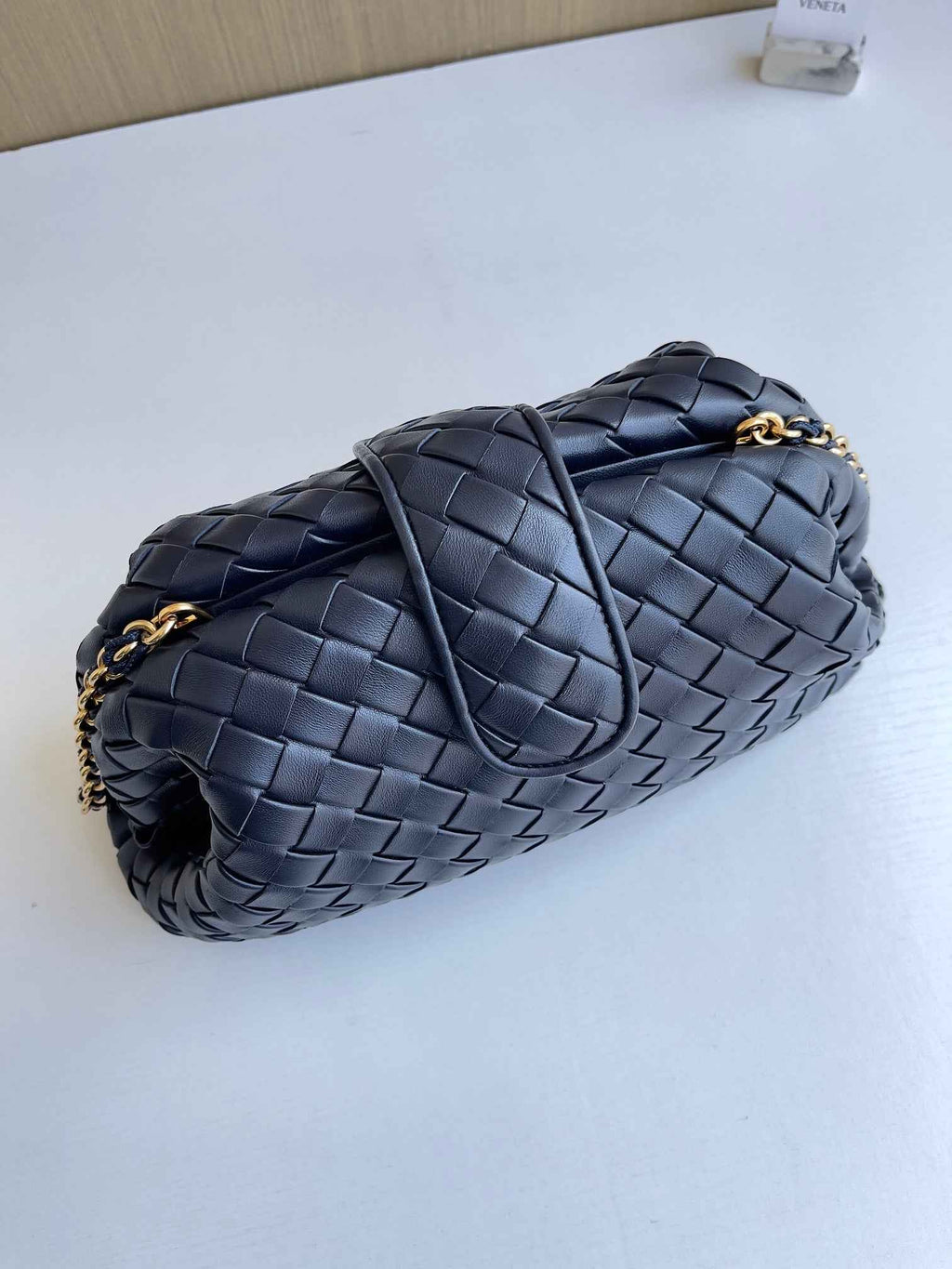 Bottega Veneta Teen Lauren 1980 With Chain 785807 Lambskin Navy Blue