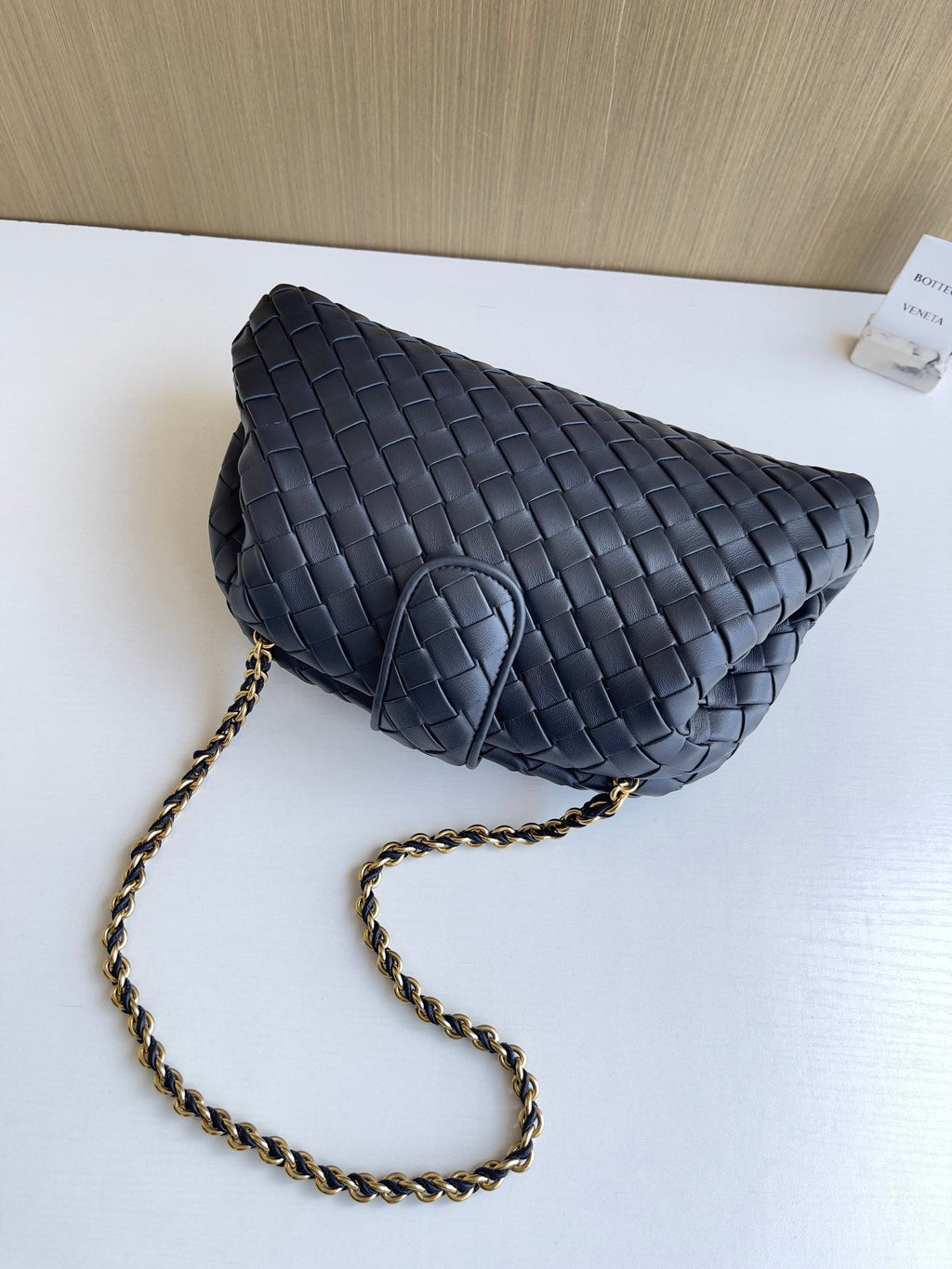 Bottega Veneta Teen Lauren 1980 With Chain 785807 Lambskin Navy Blue