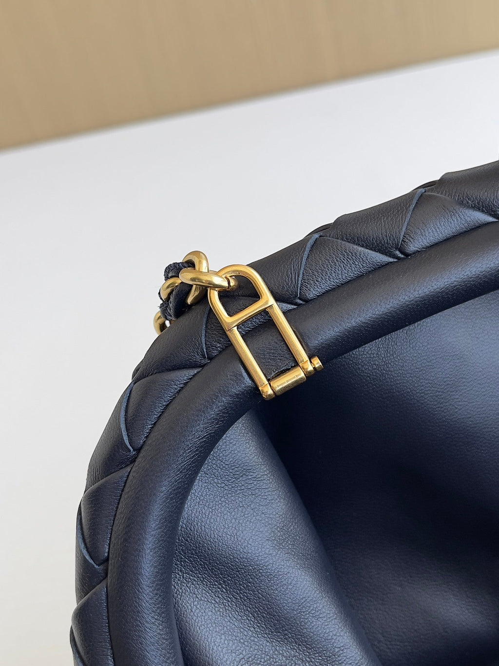 Bottega Veneta Teen Lauren 1980 With Chain 785807 Lambskin Navy Blue