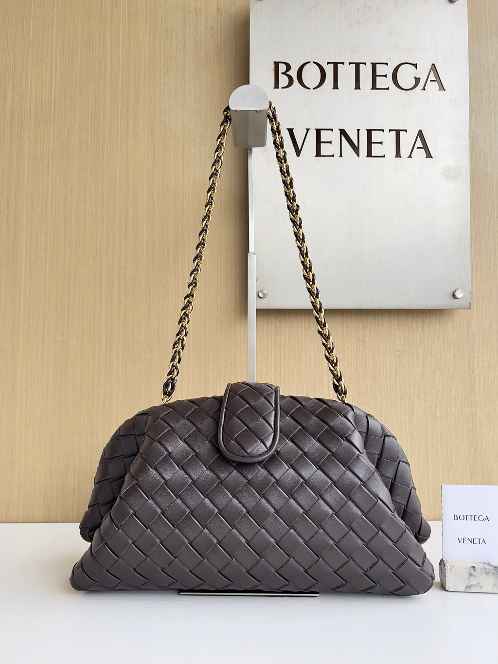 Bottega Veneta Teen Lauren 1980 With Chain 785807 Lambskin Coffee