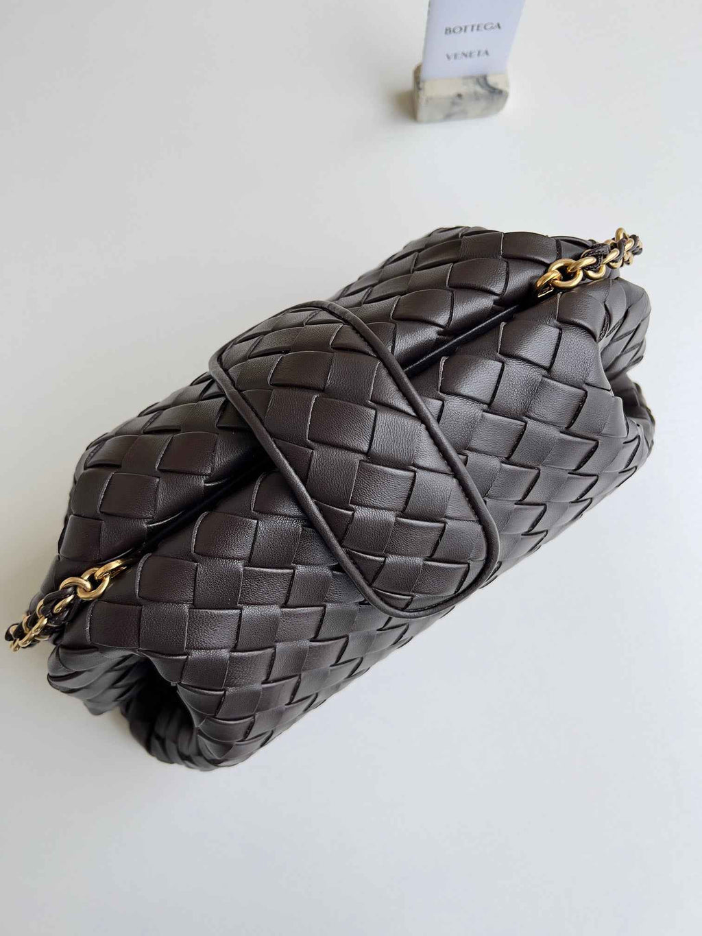 Bottega Veneta Teen Lauren 1980 With Chain 785807 Lambskin Coffee