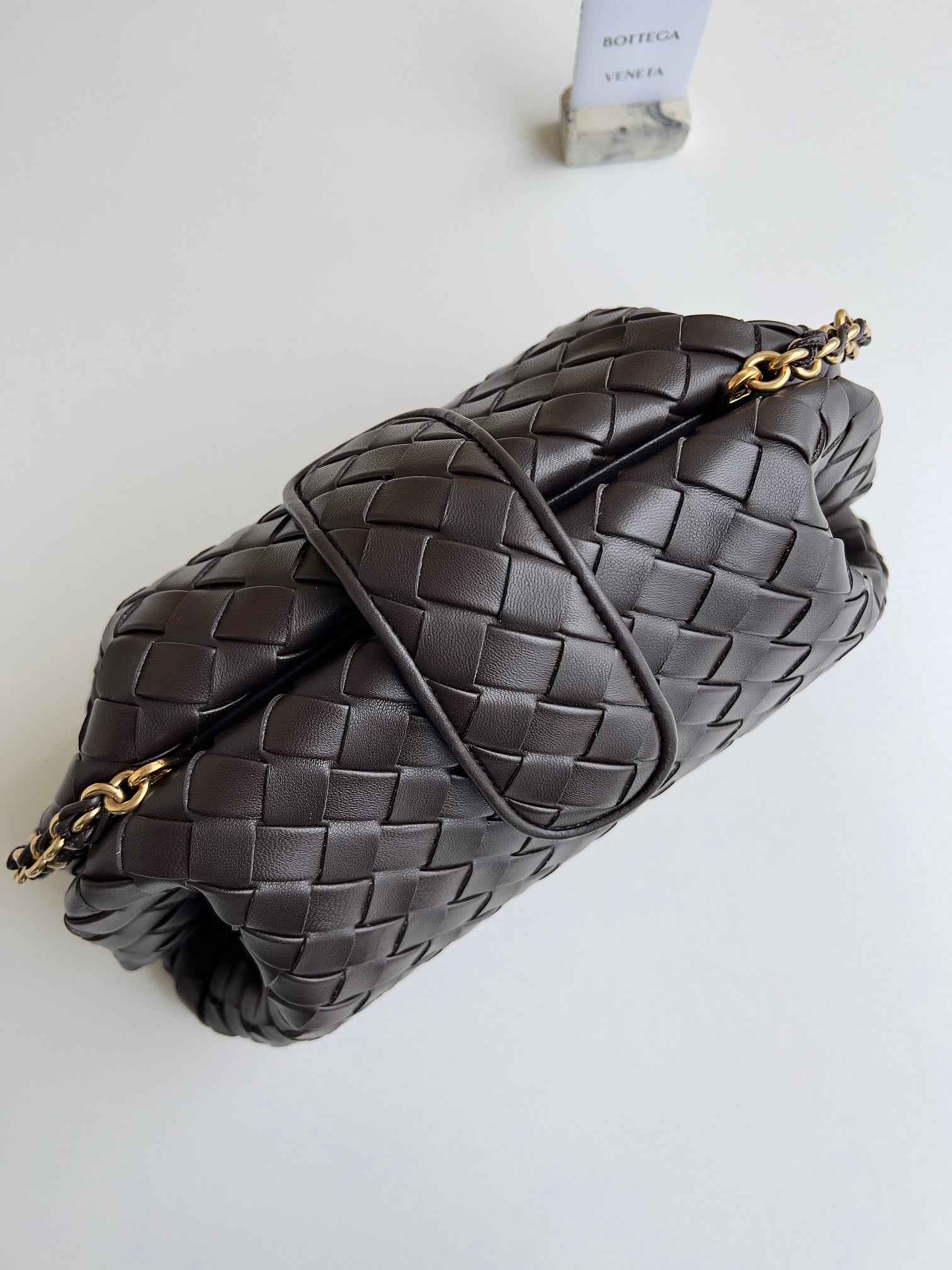 Bottega Veneta Teen Lauren 1980 With Chain 785807 Lambskin Coffee