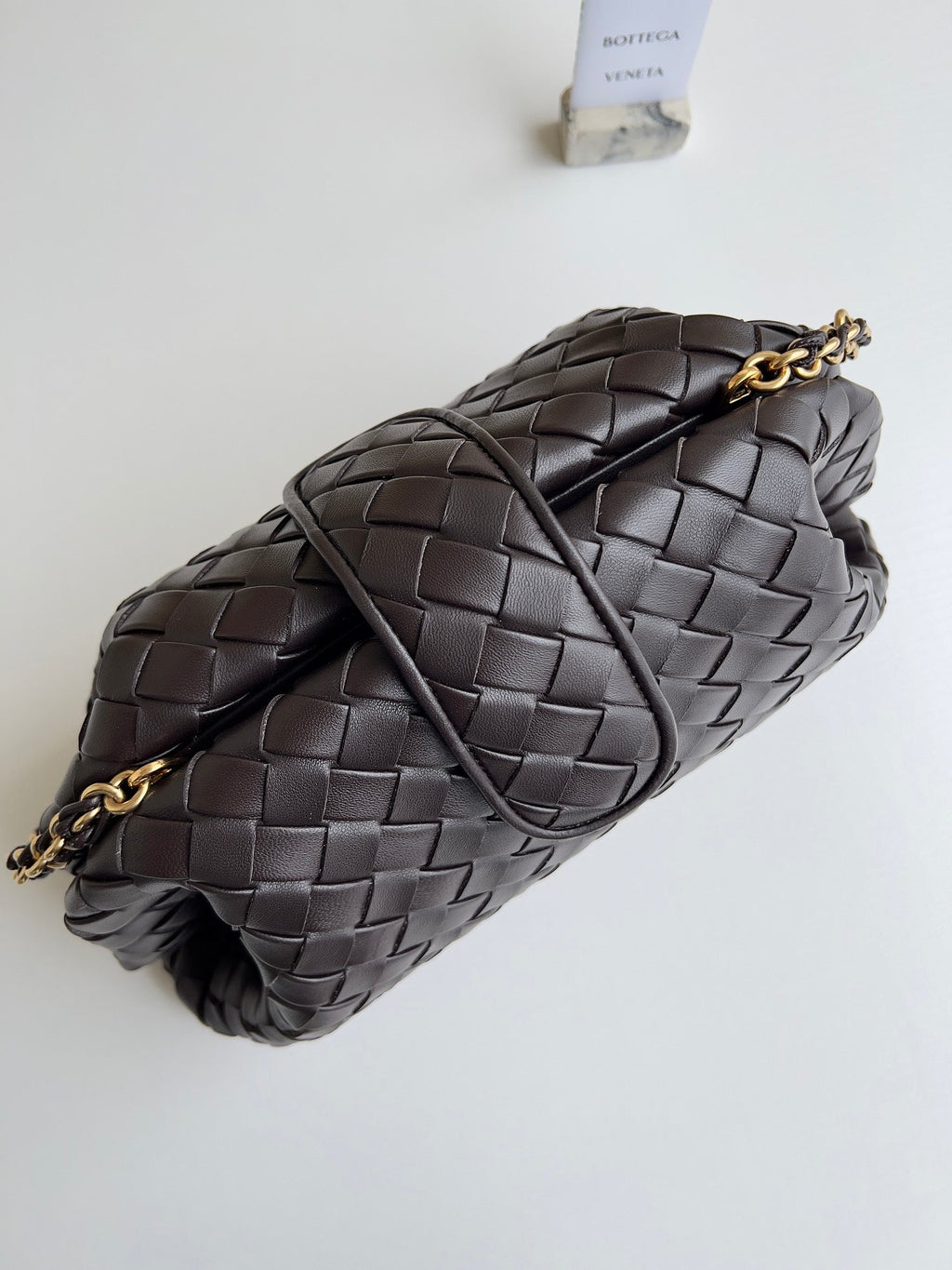 Bottega Veneta Teen Lauren 1980 With Chain 785807 Lambskin Coffee
