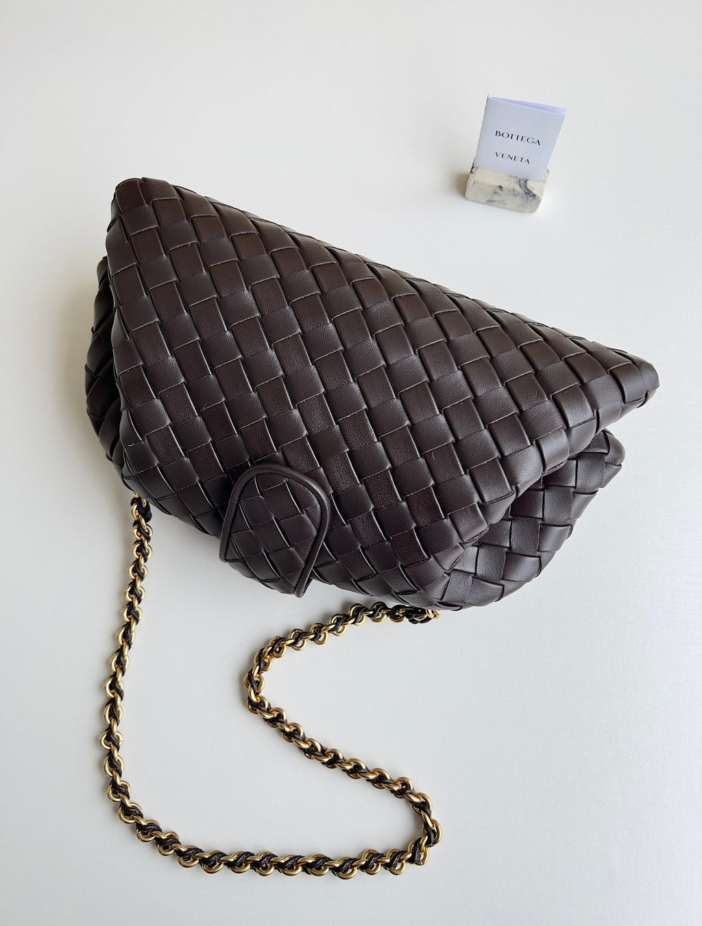Bottega Veneta Teen Lauren 1980 With Chain 785807 Lambskin Coffee