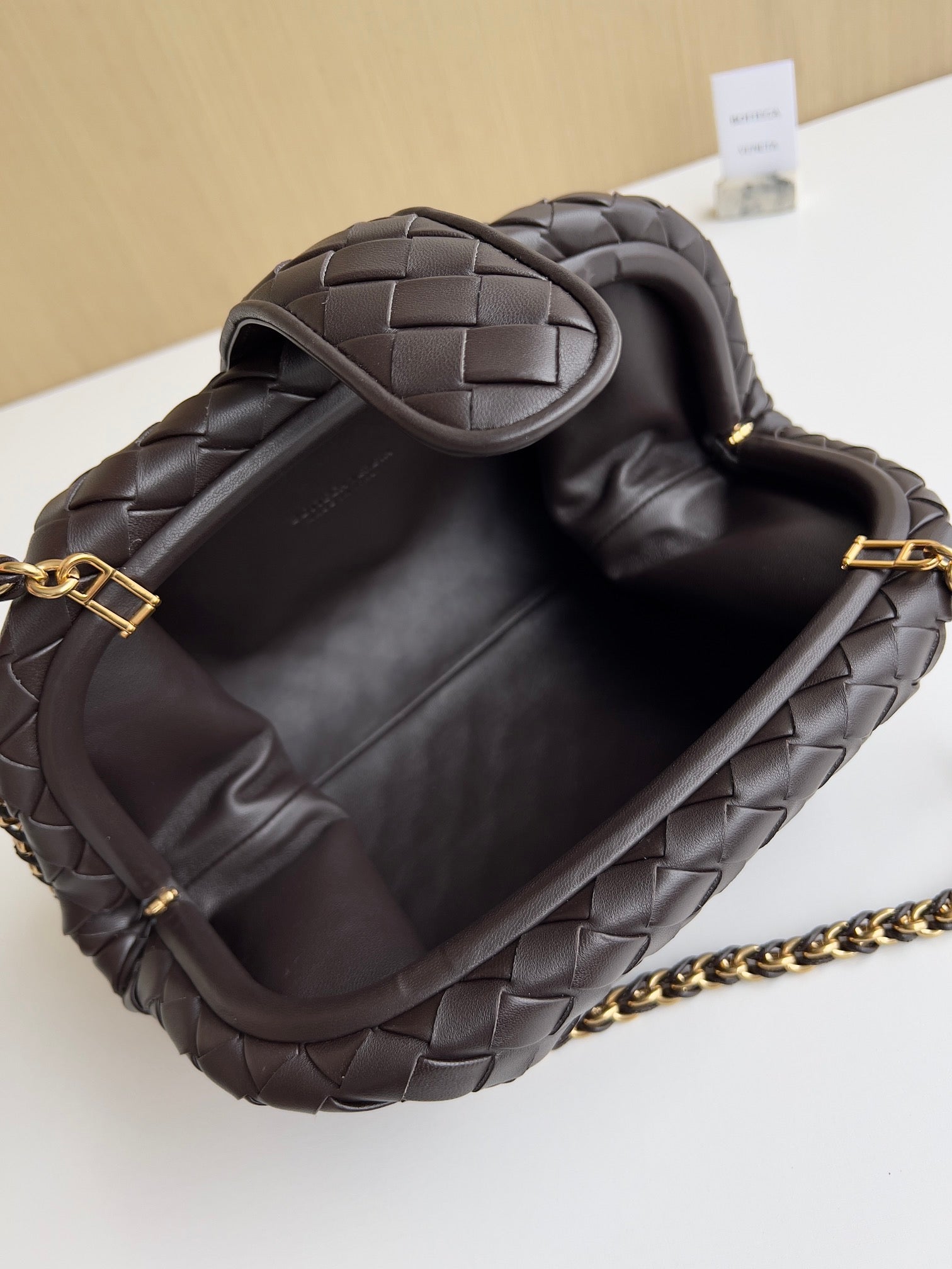 Bottega Veneta Teen Lauren 1980 With Chain 785807 Lambskin Coffee