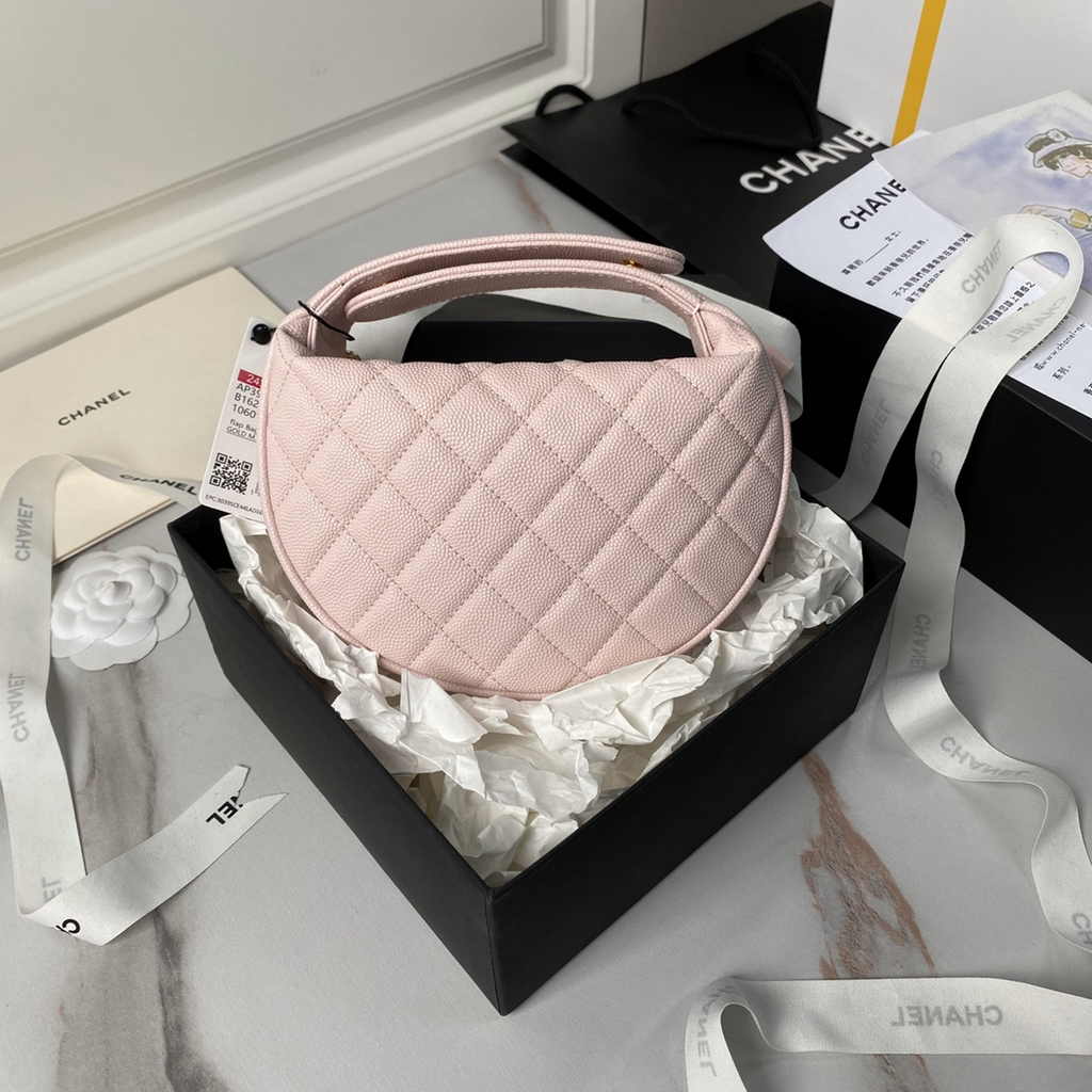 Chanel pouch grained shiny calfskin & gold-tone metal,  AP3943 pink