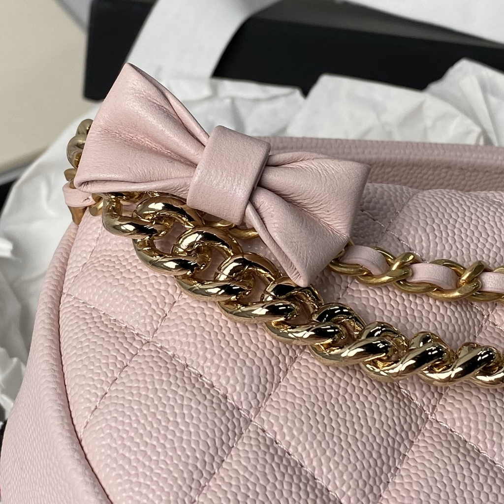 Chanel pouch grained shiny calfskin & gold-tone metal,  AP3943 pink
