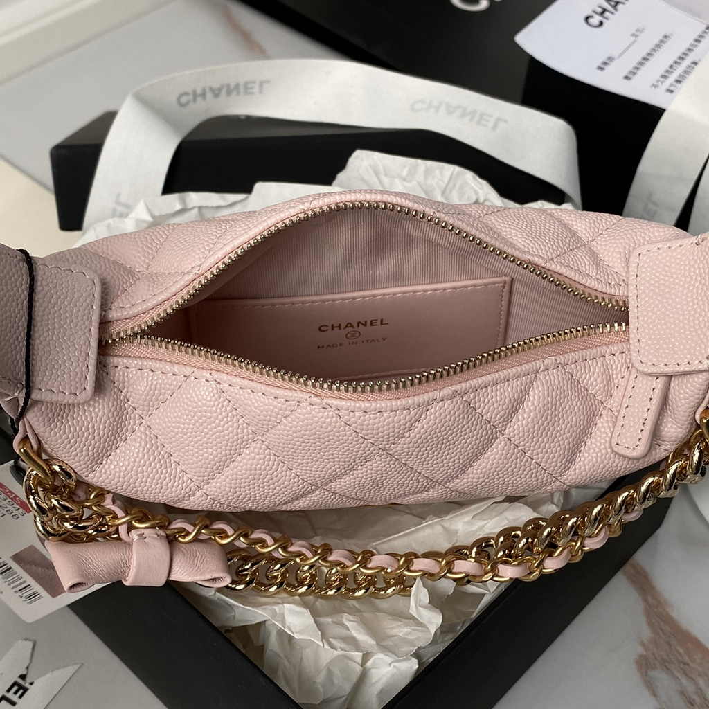 Chanel pouch grained shiny calfskin & gold-tone metal,  AP3943 pink