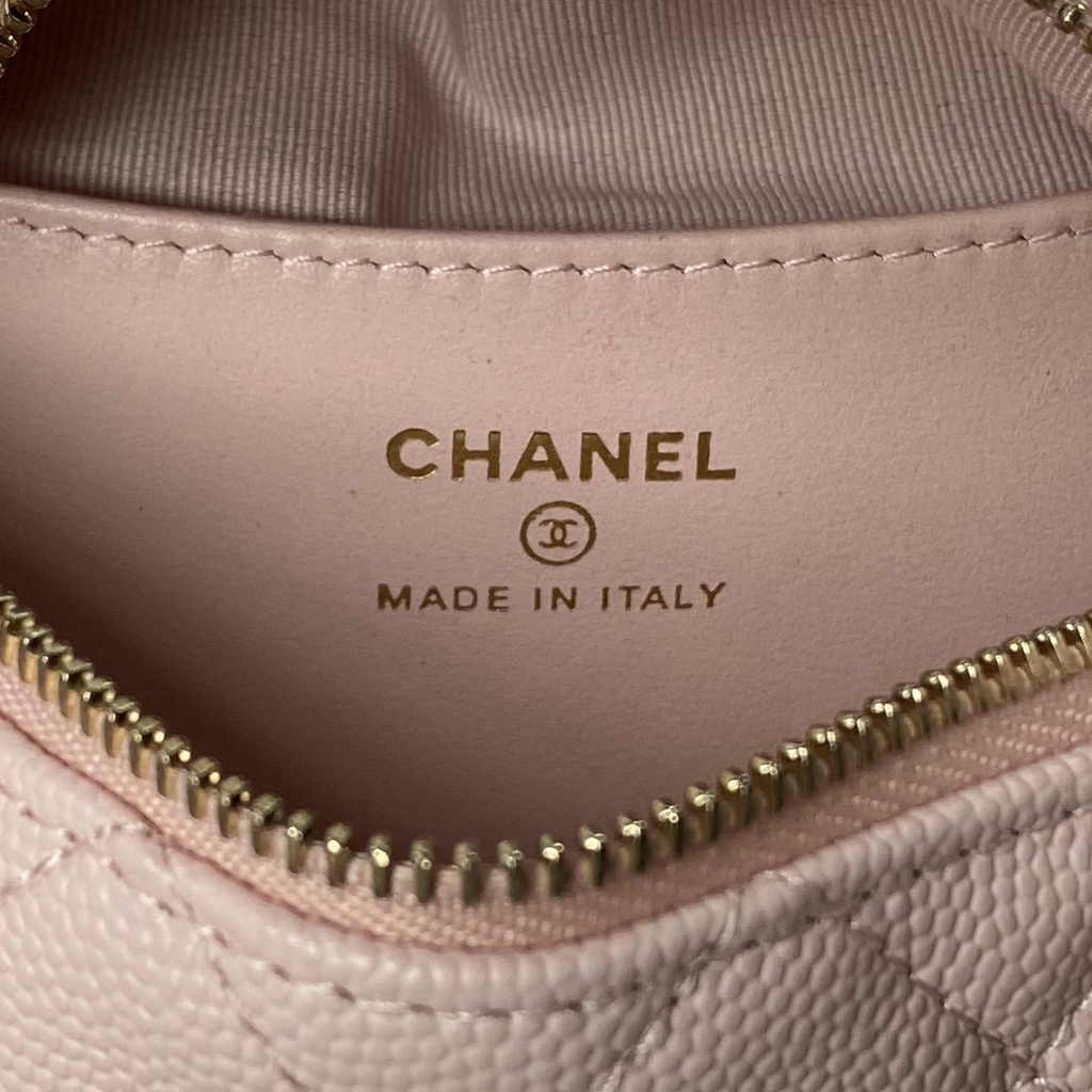 Chanel pouch grained shiny calfskin & gold-tone metal,  AP3943 pink