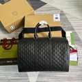 Gucci 406380 Tian GG Supreme duffle Black Leather
