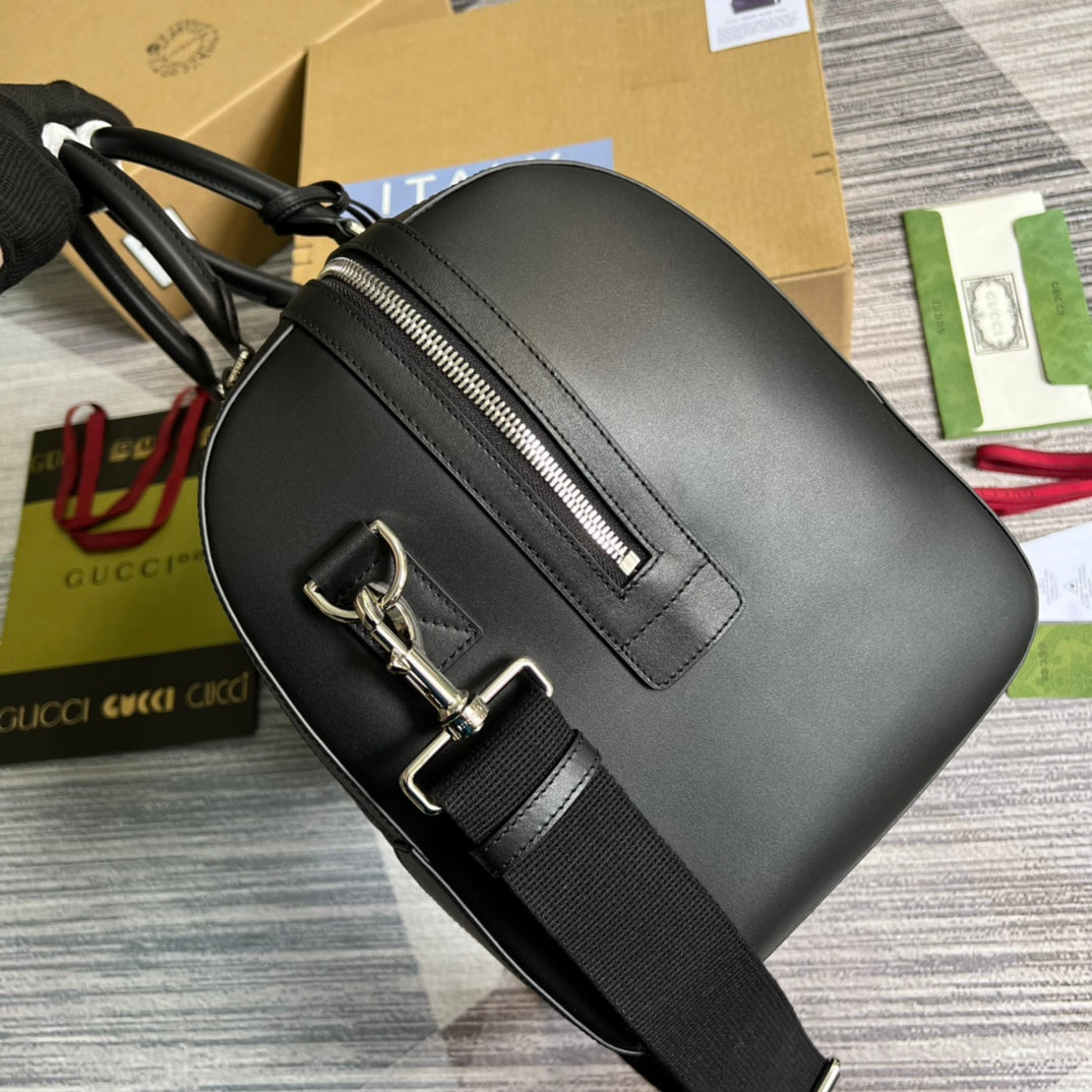 Gucci 406380 Tian GG Supreme duffle Black Leather