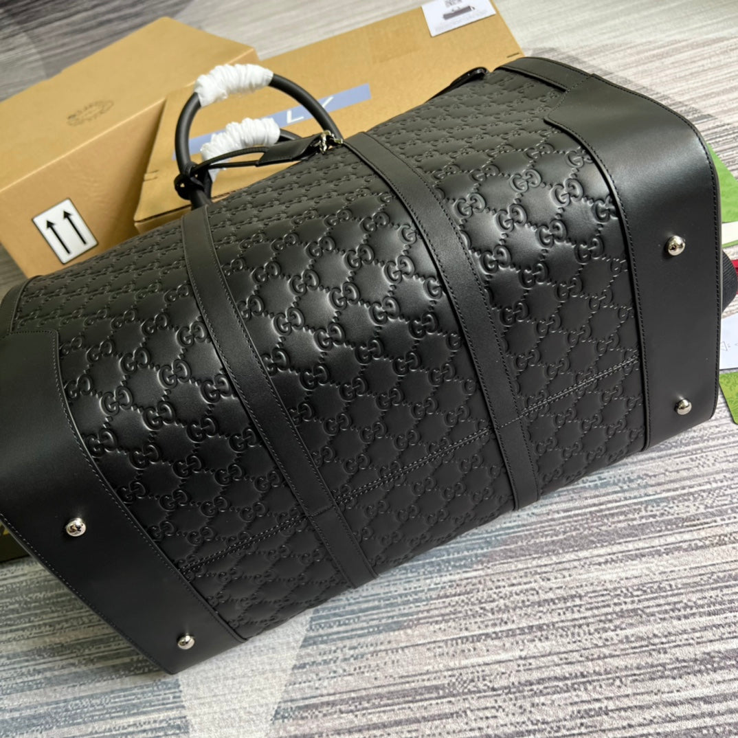 Gucci 406380 Tian GG Supreme duffle Black Leather