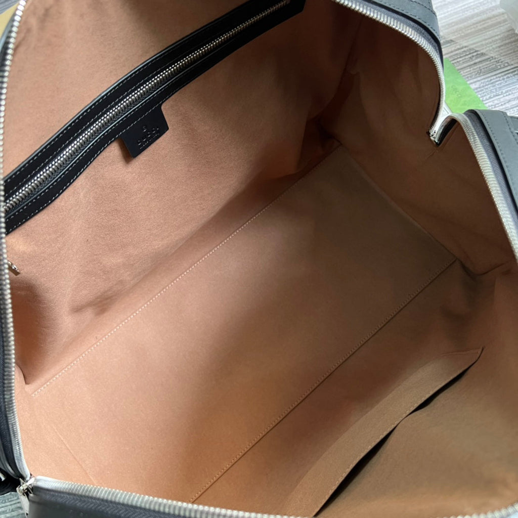 Gucci 406380 Tian GG Supreme duffle Black Leather
