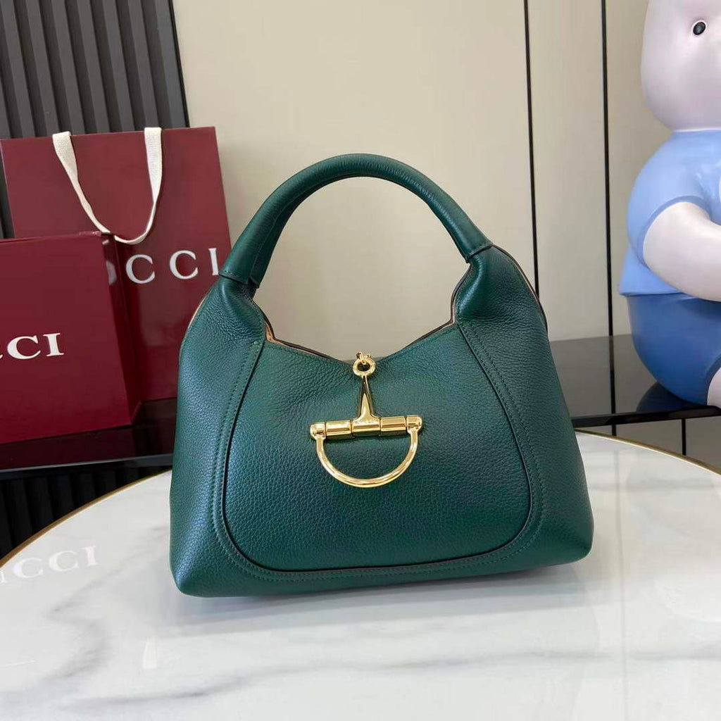 Gucci Softbit medium top handle bag, 837467 in blue green leather