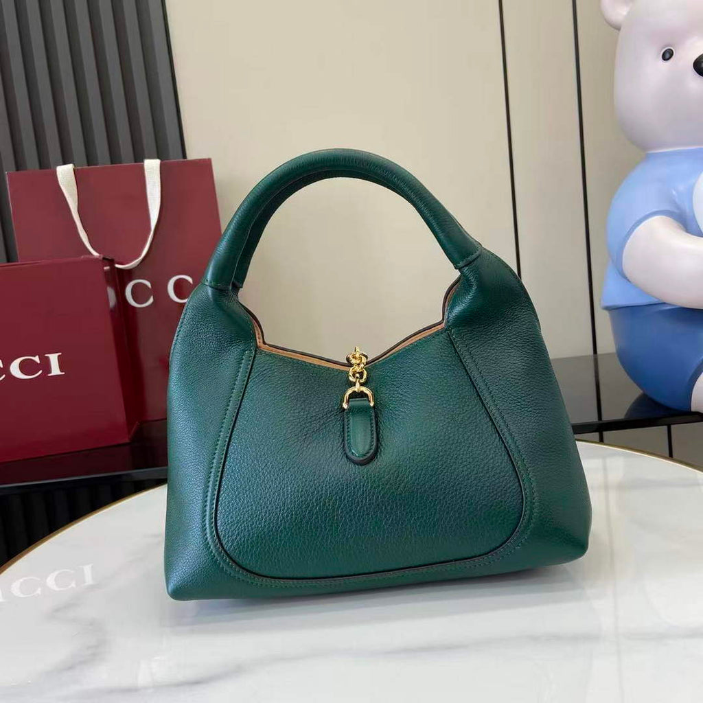Gucci Softbit medium top handle bag, 837467 in blue green leather