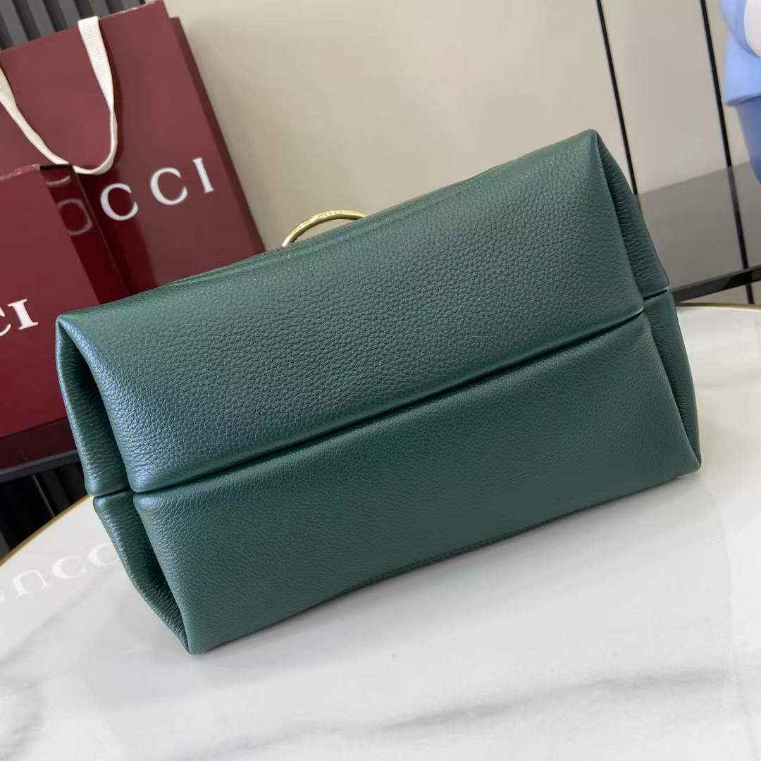 Gucci Softbit medium top handle bag, 837467 in blue green leather