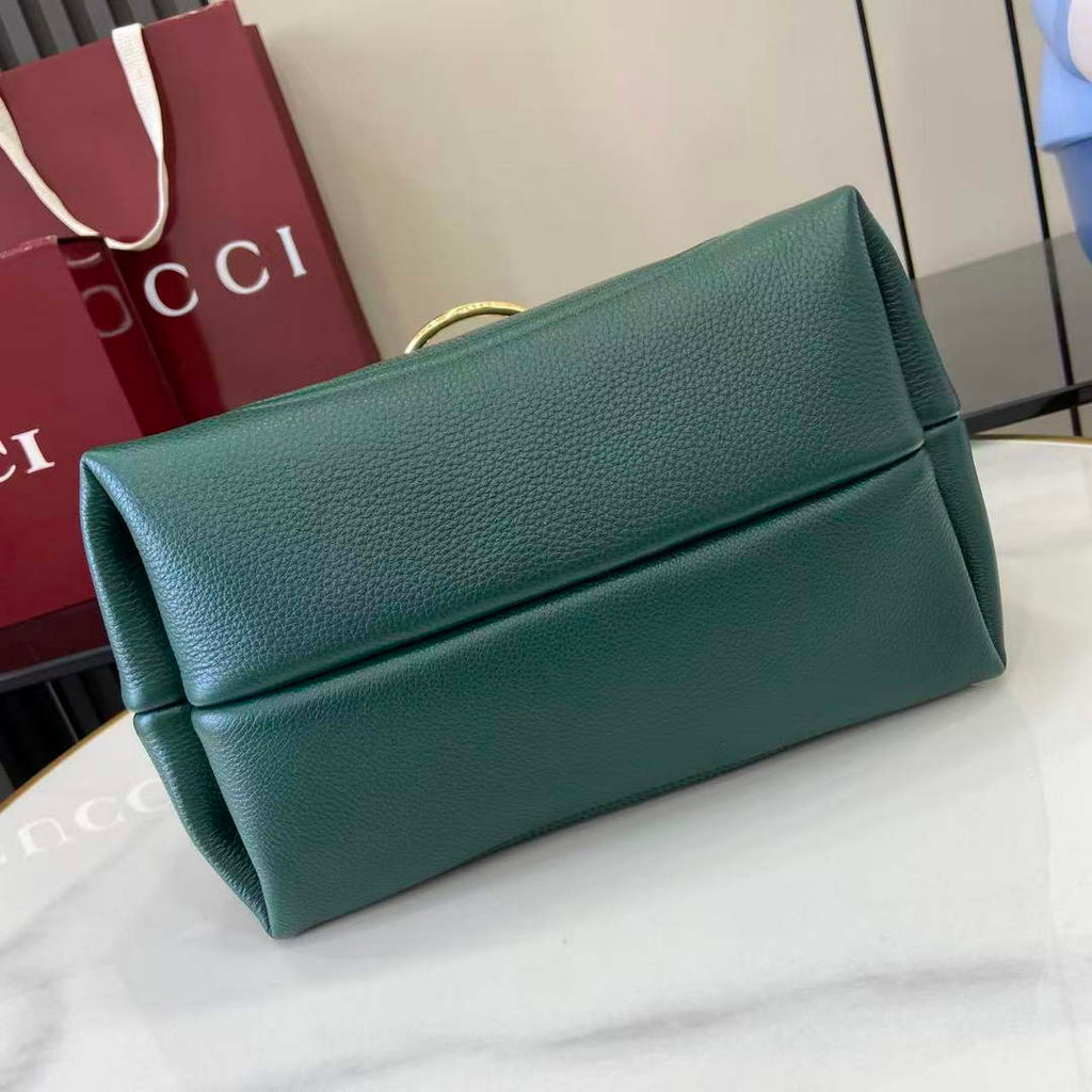 Gucci Softbit medium top handle bag, 837467 in blue green leather