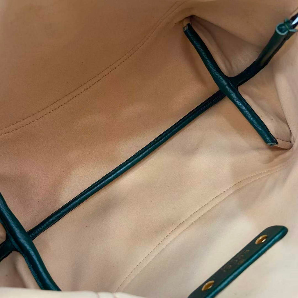 Gucci Softbit medium top handle bag, 837467 in blue green leather