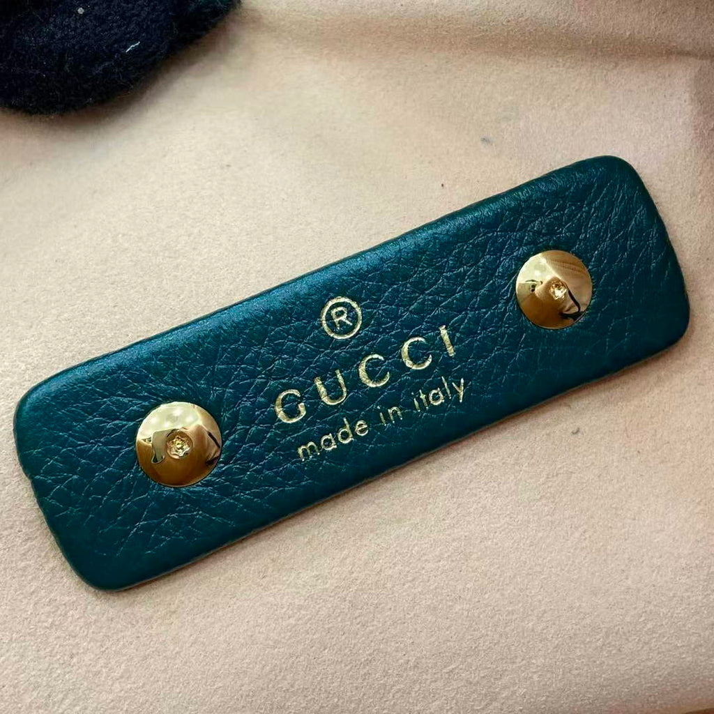 Gucci Softbit medium top handle bag, 837467 in blue green leather