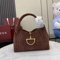 Gucci Softbit medium top handle bag, 837467 in dark brown suede