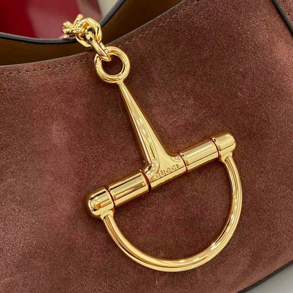 Gucci Softbit medium top handle bag, 837467 in dark brown suede