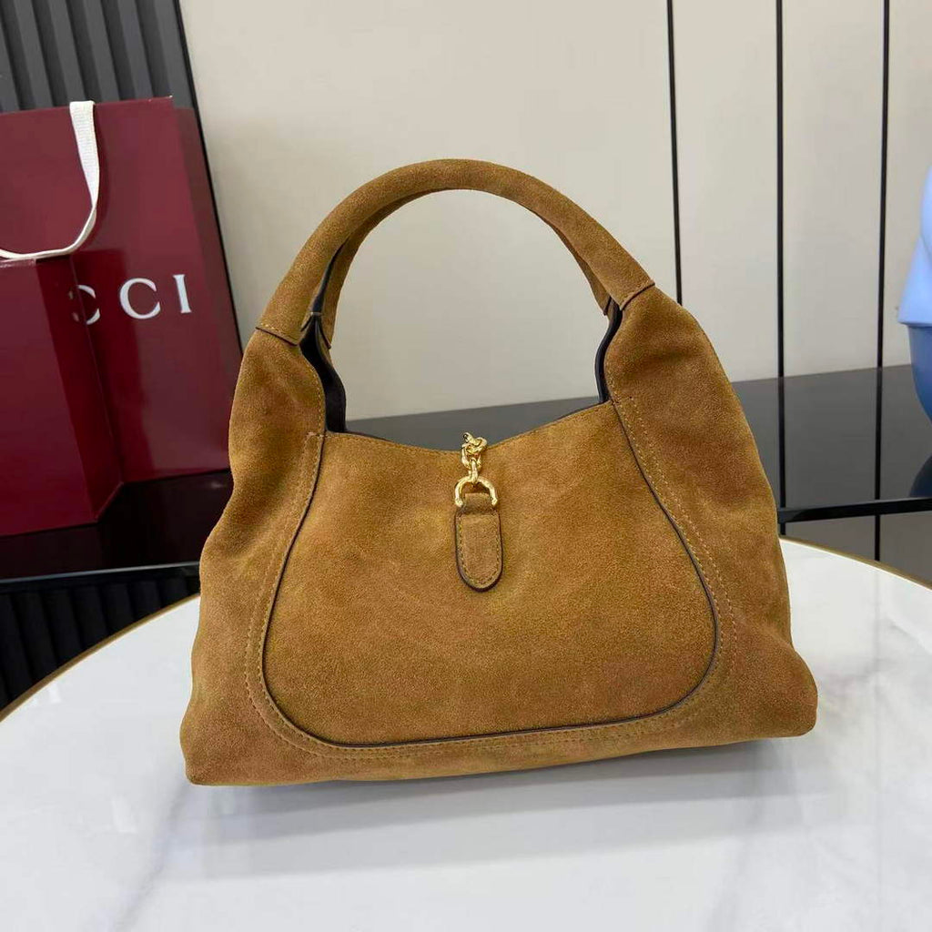 Gucci Softbit medium top handle bag, 837467 in brown suede