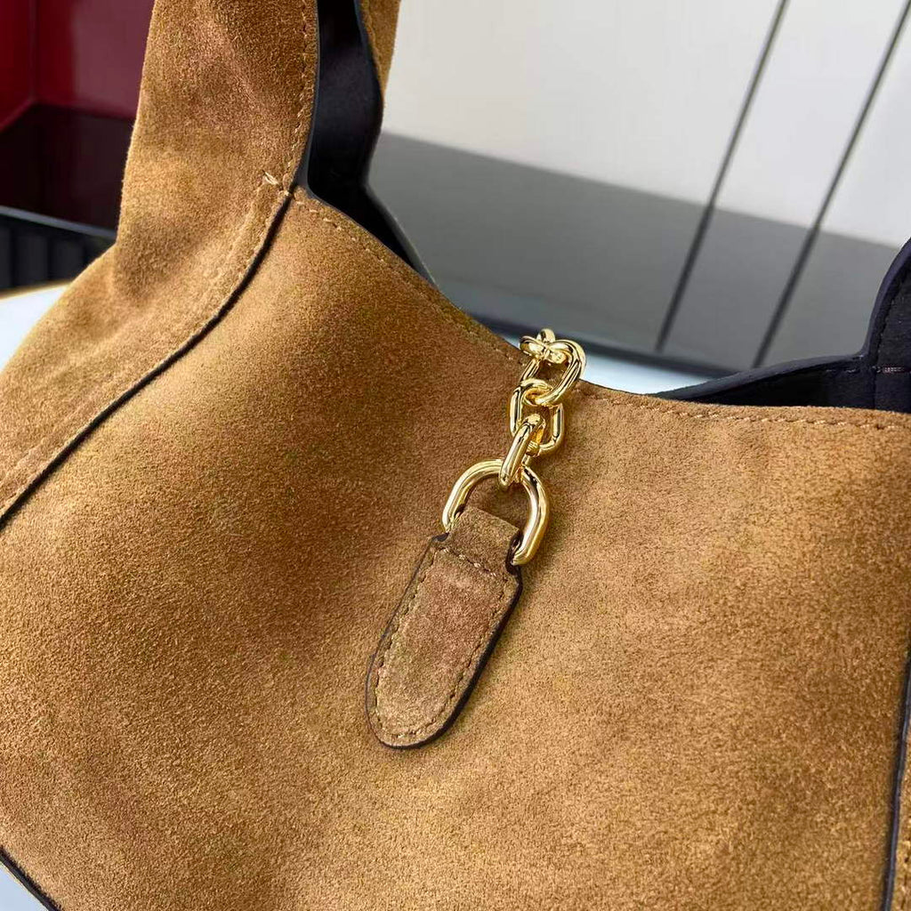 Gucci Softbit medium top handle bag, 837467 in brown suede