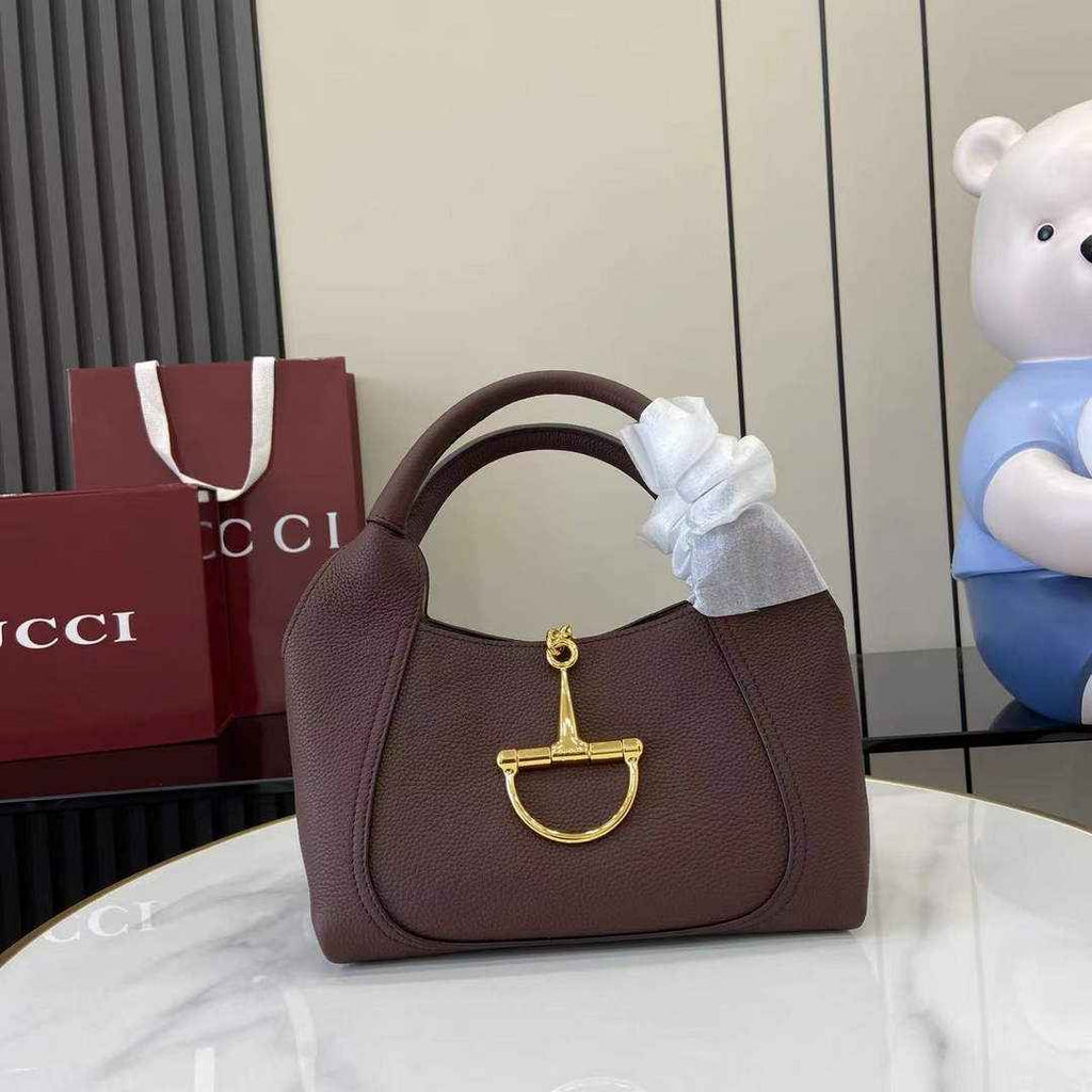 Gucci Softbit medium top handle bag, 837467 in dark brown leather
