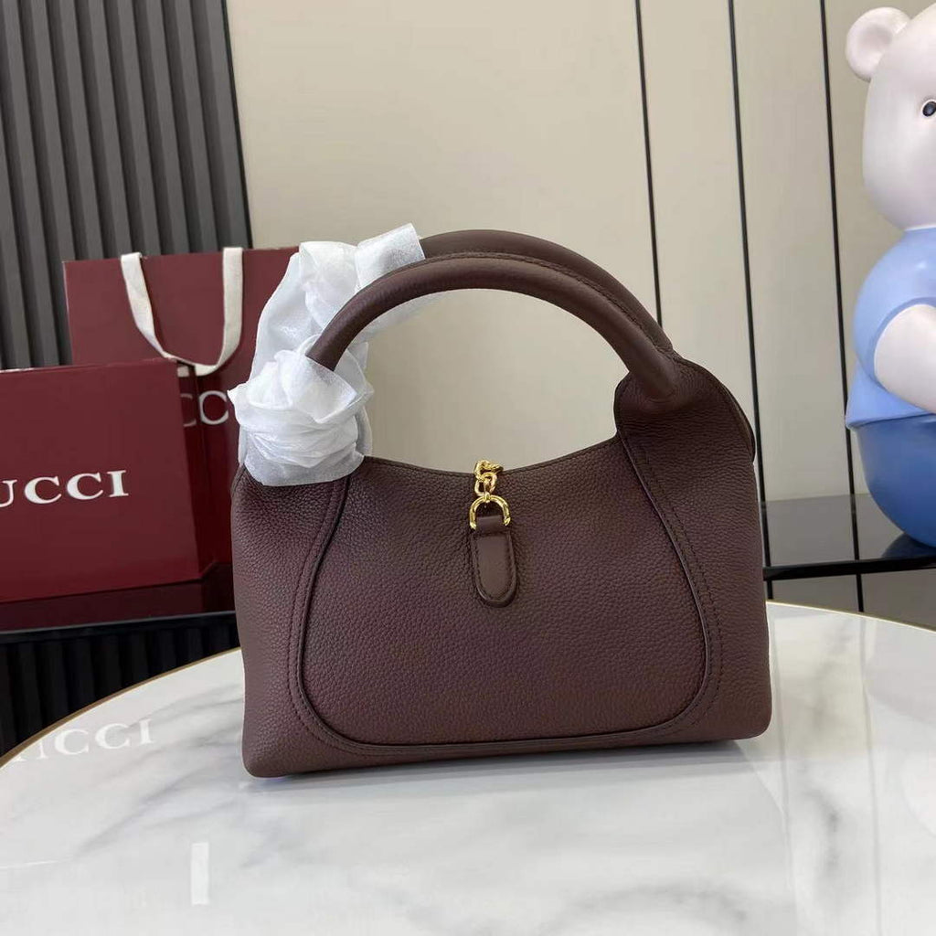 Gucci Softbit medium top handle bag, 837467 in dark brown leather