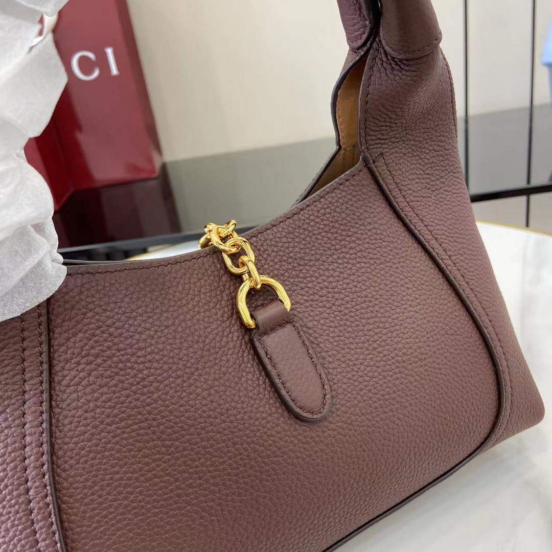Gucci Softbit medium top handle bag, 837467 in dark brown leather